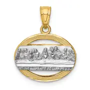 14K Yellow & Rhodium W/Rhodium The Last Supper Pendant