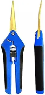 GROZY 6.5 Inch Gardening Scissors Hand Pruner Pruning Shear with Titanium Coated Curved Precision Blades 2-Pack