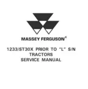 Massey Ferguson 1233/ST30X Prior to L (S/N) Workshop Manual Get it Today