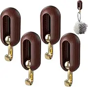Adhesive Hooks, 360 Degree Rotating Folding Hook Adhesive Wall Hooks, 4 Pcs Adhesive Wall Hooks for Hanging Heavy Duty Waterproof, Towel/Coat Hooks Wall Hooks Stick on Bathroom or Kitchen