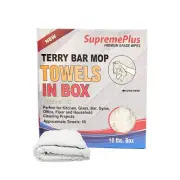 Premium White Terry Bar Mop Cotton Towel - 14 x 17 inch - 10 lbs. Compressed Box