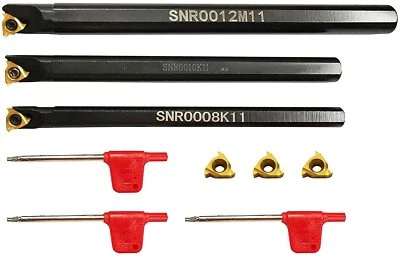 SNR 0008K11+SNR 0010K11+SNR 0012M11 CNC Internal Thread Turning Holder+3Pcs 11IR