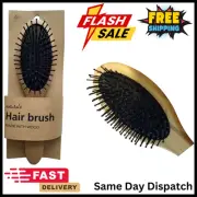 Natural Hair Brush Wooden Paddle Hairbrush Bamboo Paddle Brush Scalp Massage AU