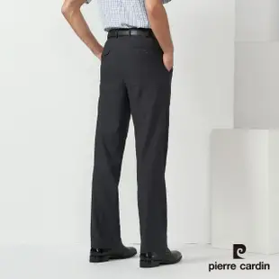 【pierre cardin 皮爾卡登】商務休閒 男款 彈性暗紋打摺西裝褲-灰色(5237811-95)