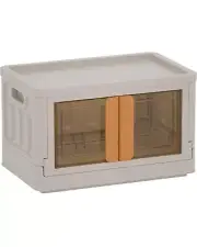 Plastic Storage Container, 34 Qt Large Capacity Folding Storage Bins, Stackable