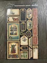 Graphic 45 *OLDE CURIOSITY SHOPPE* CHIPBOARD TAGS #2 Original 2012 BRAND NEW!
