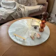 Selenite Sun Burst Pattern Serving Tray Round Selenite Stone Bar Trays Home Deco