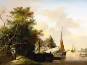 PEASANTS UNLOADING CARGO by J. Os Tile Mural Kitchen Backsplash Ceramic 10x8