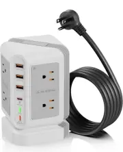 Power Strip Tower 12 Outlet Surge Protector USB-C PD20W Desktop Charging Hub