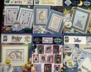 LOT/6 CROSS STITCH PATTERN LEAFLETS BABY/KIDS NURSERY DESIGNS & MORE