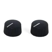 2pcs Plastic Knurled Shaft Black Potentiometer Control Knobs Bottle Caps Knob