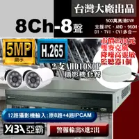 在飛比找PChome24h購物優惠-8路監視器DVR +2支SONY晶片AHD1080P攝影機 