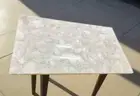White Quartz Stone Coffee Rectangle Table Top For Outdoor Furniture Decor