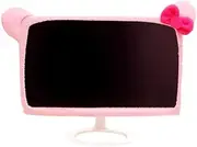 LINXTAR 20''-29'' Computer Monitor Cover with Cat Ear Design Furry Kawaii Pink Monitor Dust Cover Elastic Dustproof for PC Tablet TV