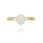 18ct Yellow Gold 0.46ct Opal And Diamond 3 Stone Ring