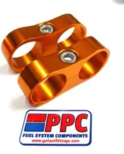 POLISHED GOLD ALUMINUM BILLET DUAL HOSE SEPARATOR 1 inch i.d. 2 PER PK