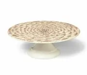 John Derian for Target Melamine Floral Cake Dessert Stand White Brown Pink NWT