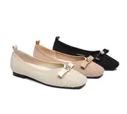 EVERAU® Women Bow Square Toe Ballet Flats Yolanda