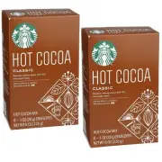 Starbucks Hot Cocoa Mix CLASSIC 8 Oz. 8 Envelopes Powder (2 Boxes)