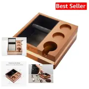 Durable Espresso Knock Box & Organizer for 51&54MM Accessories - Mahogany Finish