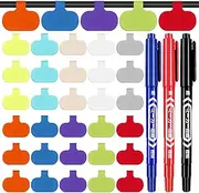 Tanstic 33Pcs Cable Labels, Multi-Color Electronic Cable Tags, Reusable Oval Cable Tags, Write On Wire Tags for Computers Cable Management and Identification