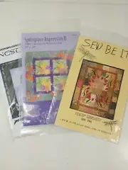 3 Quilt patterns Floral Spring Patchwork Applique Lot