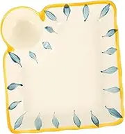 GRIRIW Dumpling Plate Sushi Ceramic Serving Dish Chip and Dip Plate Decorative Kitchenware