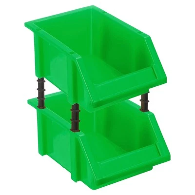 2pcs Plastic Shelf Bins 5.9" x 3.9" x 3" Wall Mounted Storage Bins, Green
