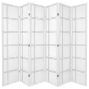 Cross Room Divider Screen White 6 Panel