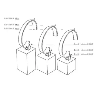 5Cgo 黑色透明手錶展示架托架壓克力首飾道具手表手環手鐲展示陳列座專櫃銷售支架-三件套 22310823848 含稅