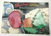 Vtg Pillsburys Best Christmas Cookie Cutter Set On Card Plastic Tree And Santa