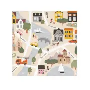 Whimsical Cityscape Face Towel - Perfect for Home and Travel