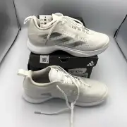 Adidas Avacourt HQ8404 Women 9 Tennis Shoes Cloud White Silver Athletic Sneakers