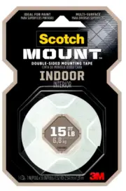 3M Scotch Mount Double-Sided Mounting Tape, Multi Surface - 1 in. x 1.52 yds.