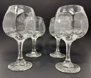 4 Vintage Libbey Chivalry Clear All Purpose Wine 6 3/4” Textured Faceted Glasses