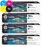 HP 981A Ink Cartridge Value Pack - Includes: [1 x Black, Cyan, Magenta, Yellow]