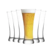 LAV Sorgum Beer Glasses - 380ml - Pack of 6 Pilsner Glasses Pint Glasses Pub Supplies