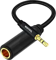 WISYIFIL 1/4 to 3.5mm Headphone Cable Adapter,TRS 6.35mm Female to 3.5mm Male 1/8 to 1/4 Stereo Audio Adapter,for Headphone, Amplifiers, Guitar, Amp etc. Nylon Braided Cable 1ft (30cm)
