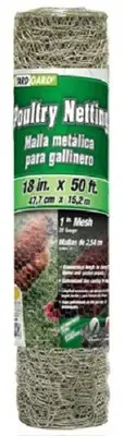 (2) rolls 308402B 18" x 50' 1" Mesh Poultry Netting Chicken Wire Fence Fencing