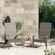 Garden Chair Garden Adirondack Chair Grey Poly Rattan Patio Seating