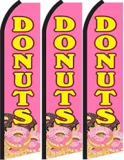 Donuts King Size Swooper Flag banner sign pk of 3