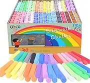 150 Pcs Sidewalk Chalk-30 Colors, Drawing Chalk for Kids, Jumbo Washable Chalk Giant Box Non-Toxic Dustless,Painting on Sidewalk,Outdoor Art, Blackboard, Playground