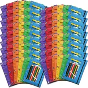 Pencil Pouch for 3 Ring Binder, Bulk 102 Pack 3-Holes Zipper Pencil Pouches in A
