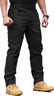 [solo soplo] Men's Outdoor Work Military Waterproof Tactical Pants Lightweight Rip-Stop Casual Cargo Pants