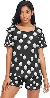 [RPLIFE] Many Polka Dot Womens Shorts Sleepwear, Matching Pajama Sets, Many Polka Dot, X-Large