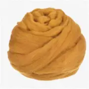 NatureCrafts Needle Felting Wool - 3.5 Oz Brown Yellow Roving: Premium DIY Fiber