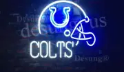Indianapolis Colts Helmet 20"x16" Neon Sign Bar Lamp Beer Light