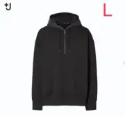Uniqlo＋J Dry Sweat Half Zip Parka Hoodie Black Men's size L NEW from Japan