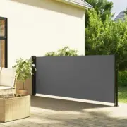 Retractable Side Awning Grey 100cm x 300cm Outdoor Patio Privacy Screen