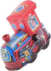 Clockwork Train Wind Up Vintage Tin Locomotive Fun for Easy to Operate Present Decorative